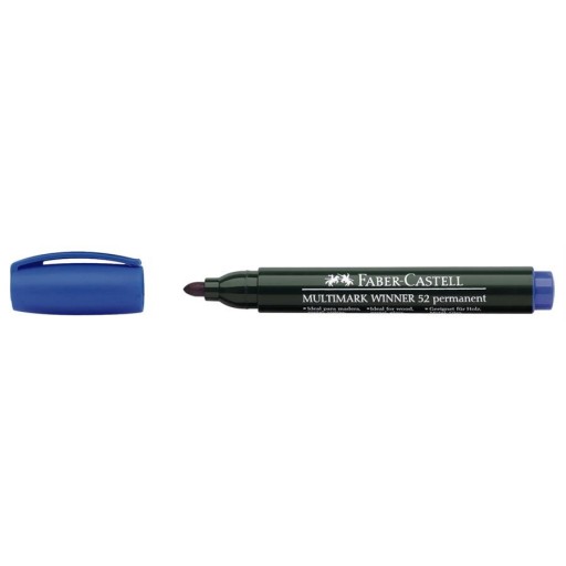 Marker Permanent Varf Rotund Multimark Winner 52 Faber-Castell albastru