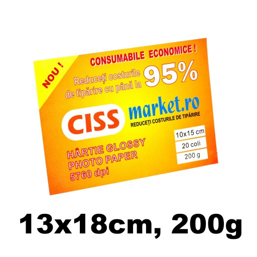 hartie photo glossy cissmarket 13x18 cm 200g