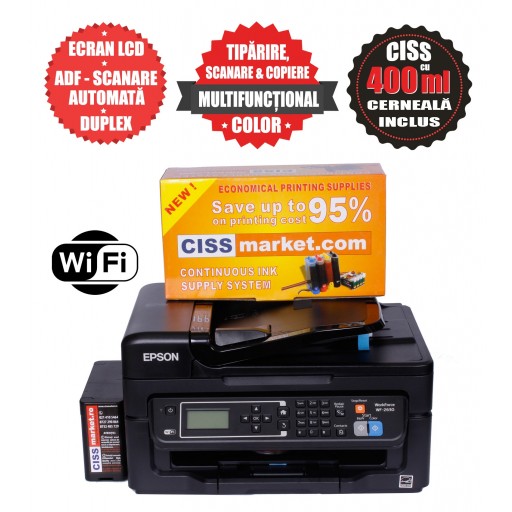 Epson WorkForce WF-2750DWF CISS, Duplex, ADF, Fax, WiFi labels