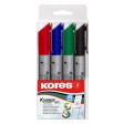 Marker Flipchart Set 4 buc 3mm Kores